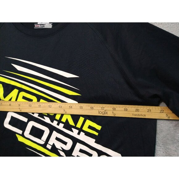 Under Armour Shirt Mens Medium Black Marine Corps Short Sleeve Loose HeatGear - Picture 4 of 6